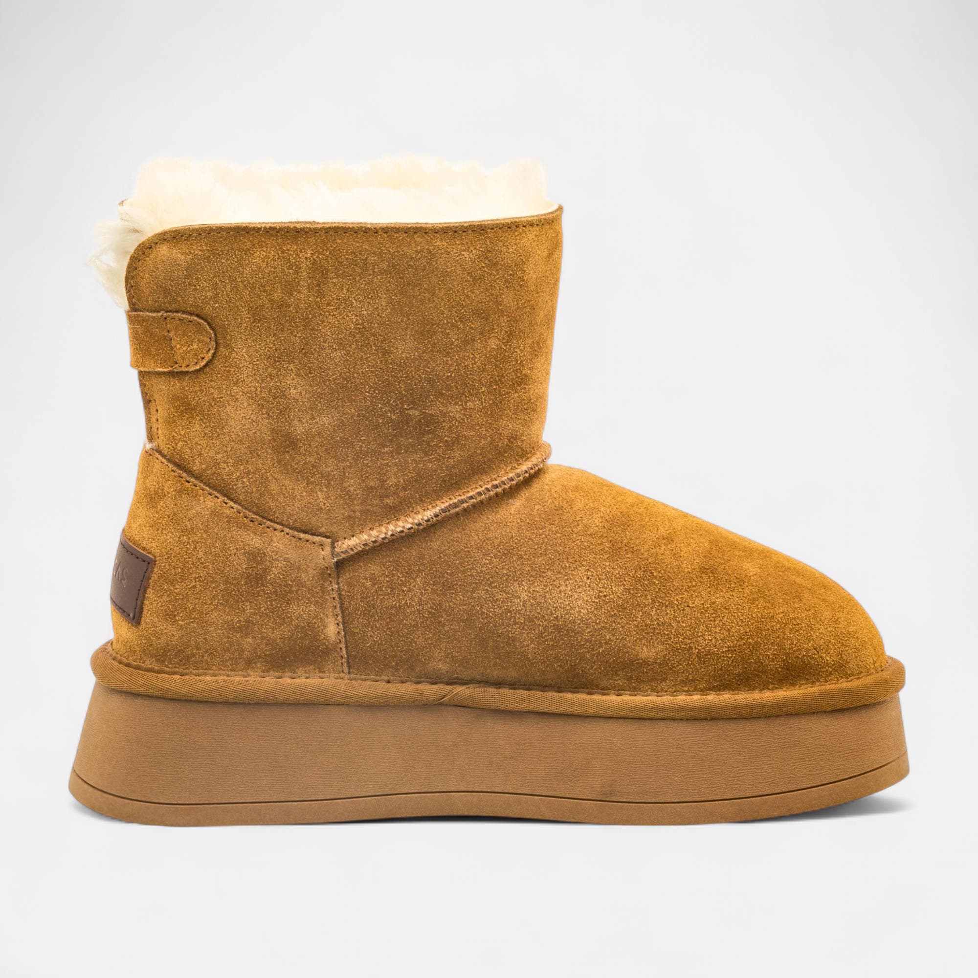 Boots Femme en cuir camel
