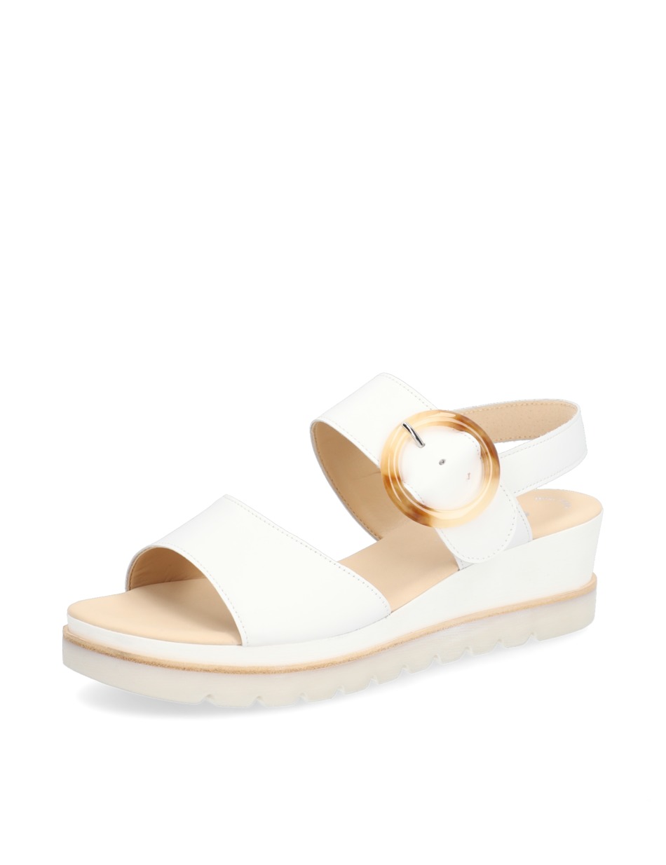 Glattleder Keilsandalen