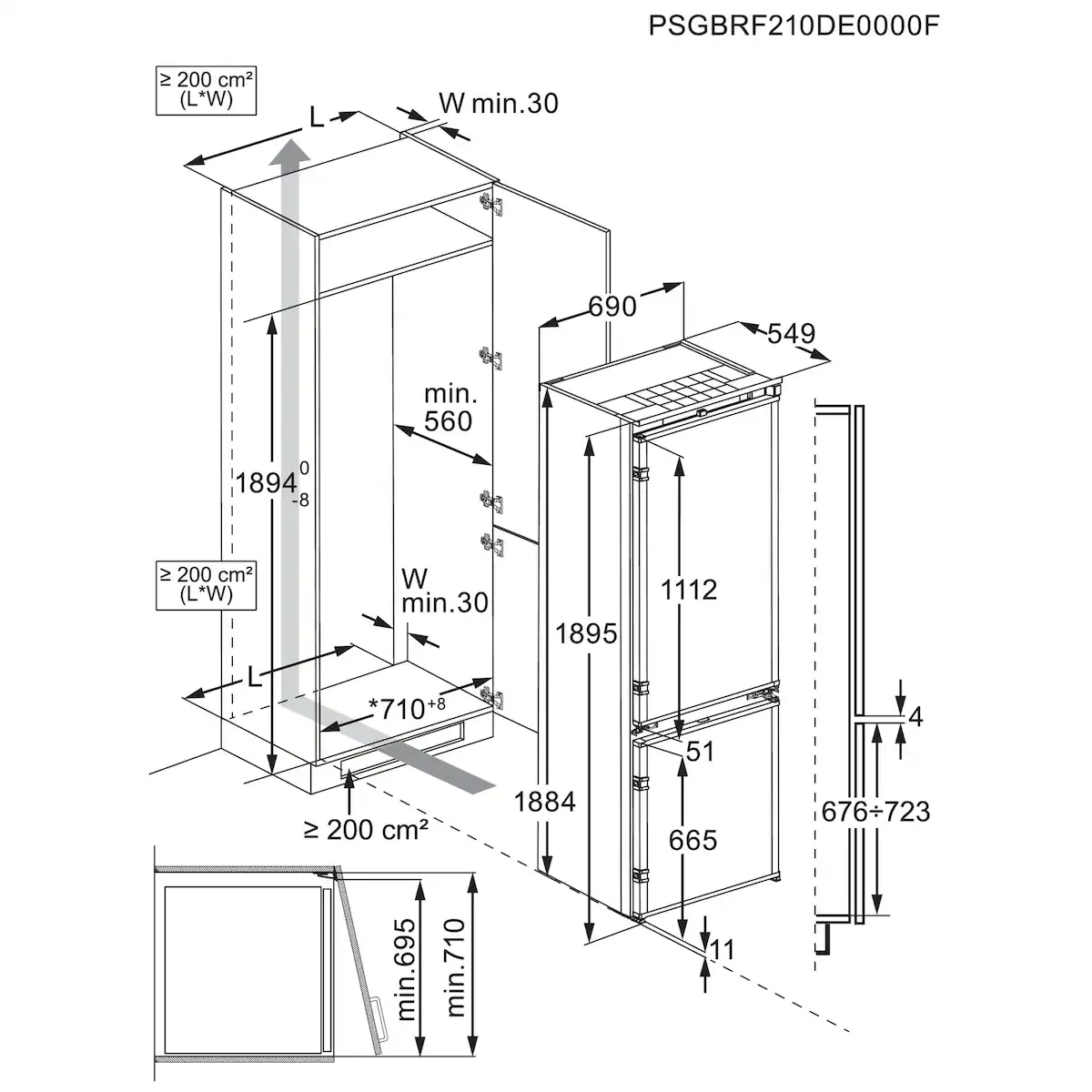 Electrolux Kombiskap ENP7TD75S (Integrert)