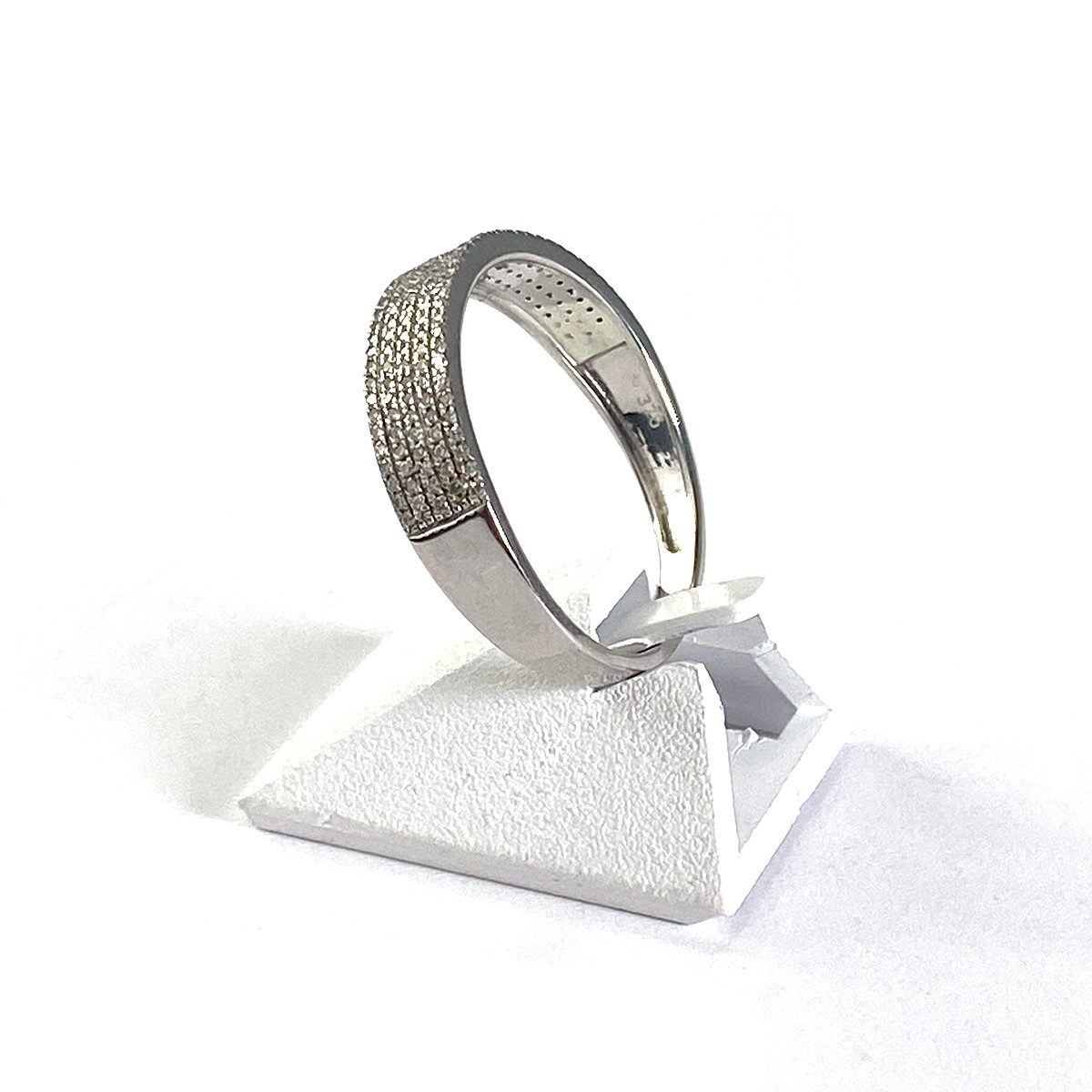 Bague d'occasion or 375 blanc diamants