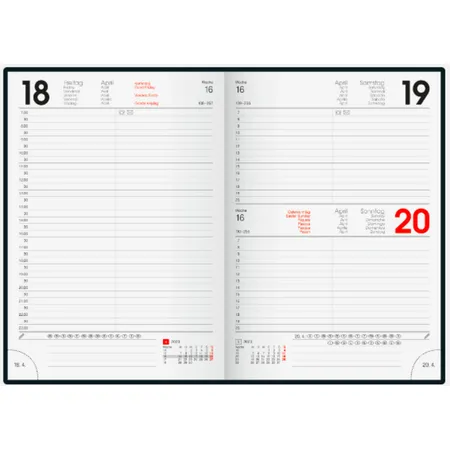 BRUNNEN Tageskalender Buchkalender Coral, DIN A5, 2023