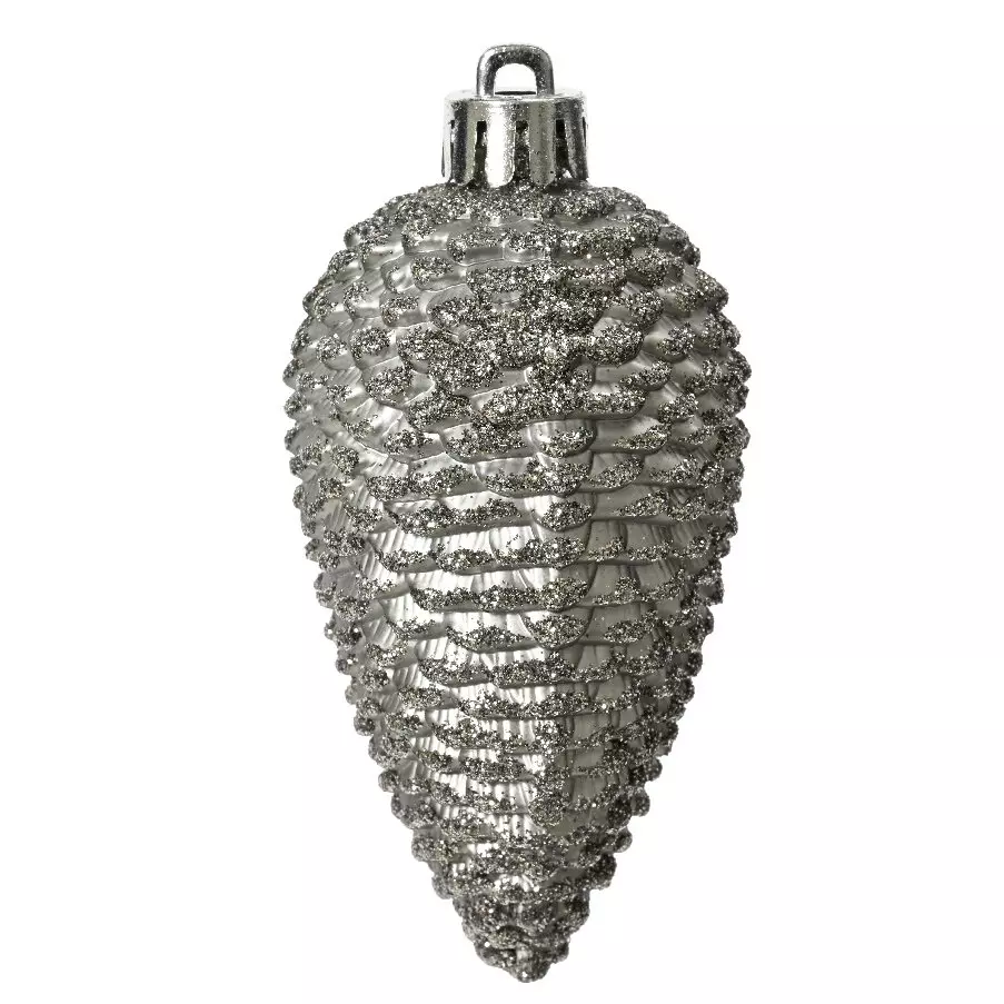 Lot de 6 pommes de pin à suspendre (H8 cm) Alpine Gris marbre