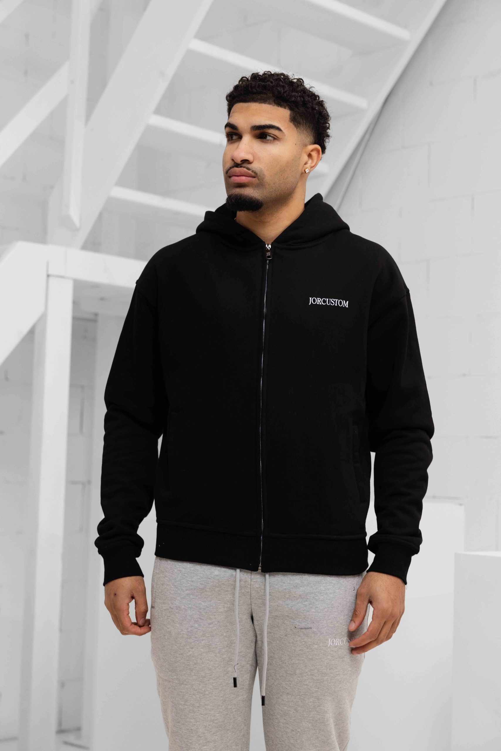 Jorcustom Fleece Angel 2.0 Zipped Hoodie Heren Zwart