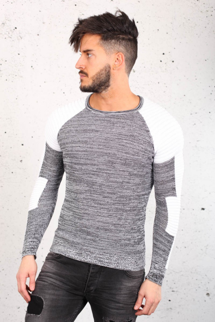 Pull fine maille bi-couleur
