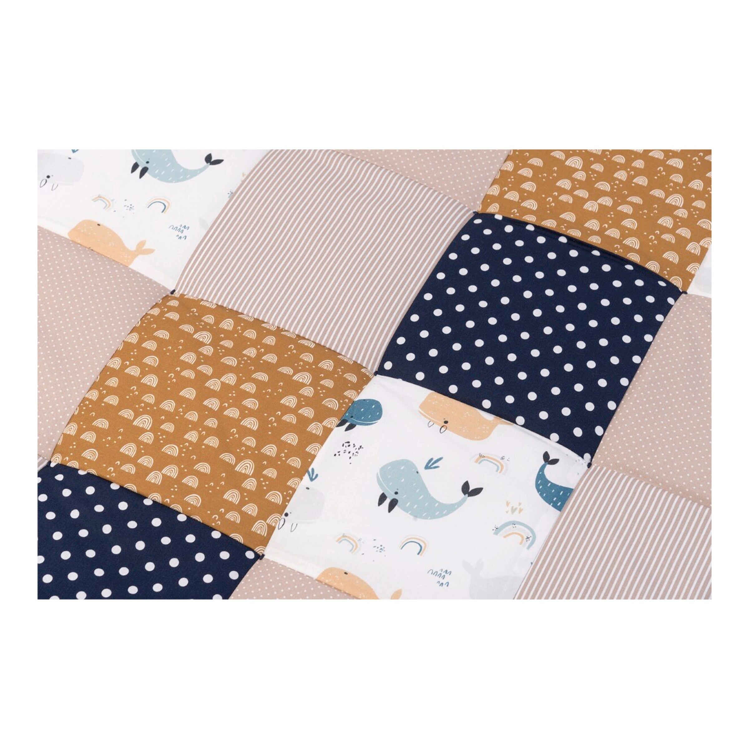 Ullenboom Krabbeldecke & Laufgittereinlage 100x100 cm blau / Wale