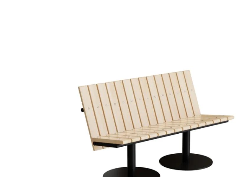 Sofa Cirkum, 2-pers lav, massiv birk, alugråt understel