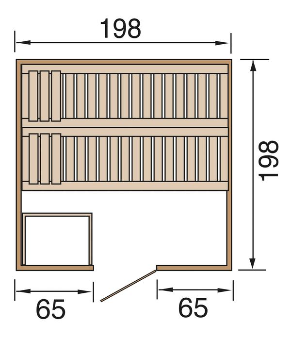 Weka Sauna Bergen mit Holztür