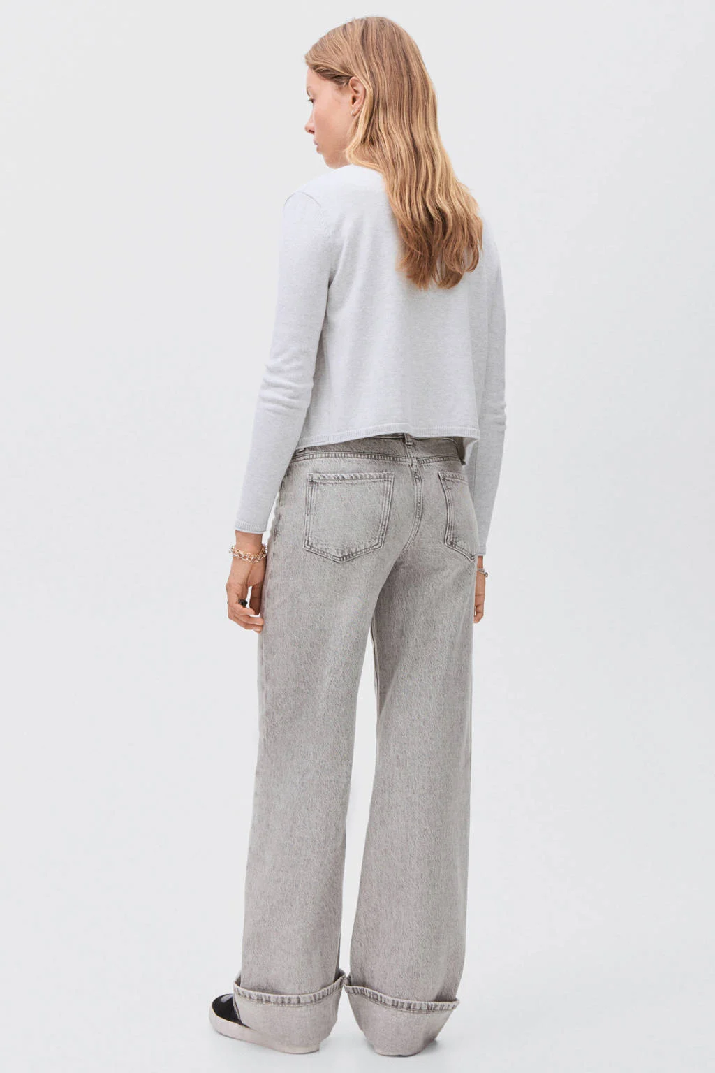 MANGO TEEN wide leg jeans grey denim
