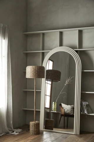 Nordal  Cane Rattan gulvlampe - Natural