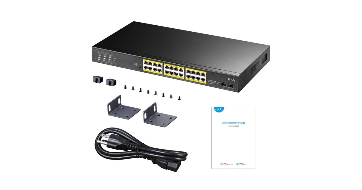 Cudy24-GbE PoE+ Switch with 2 Uplink SFP  (Zwart)
