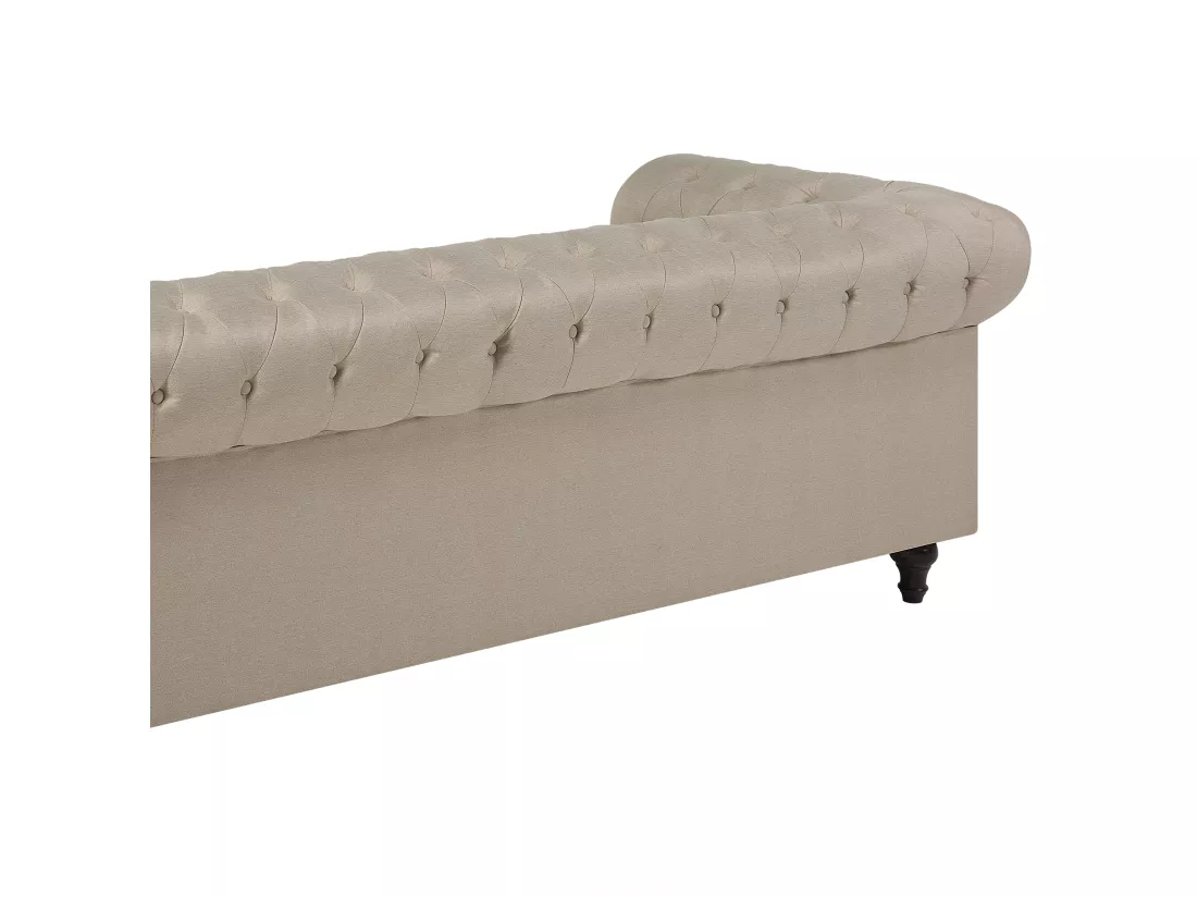 Canapé 3 places en tissu beige CHESTERFIELD BIG