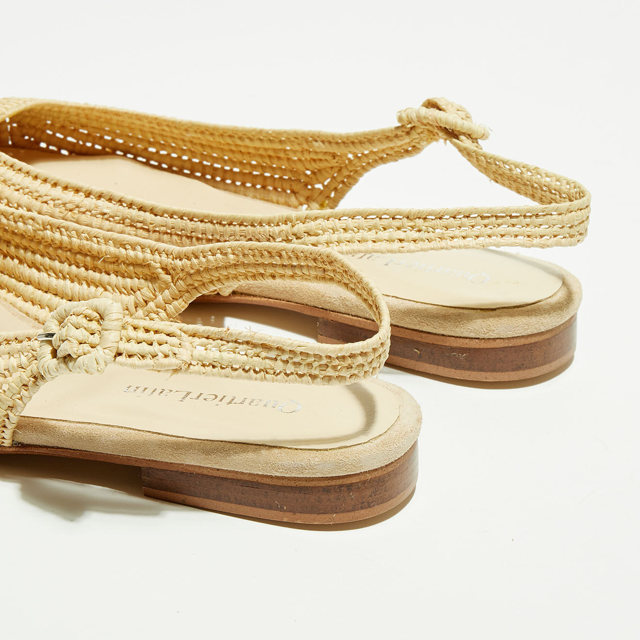 Quartier Latin Slingbacks en Raphia naturel/papaya