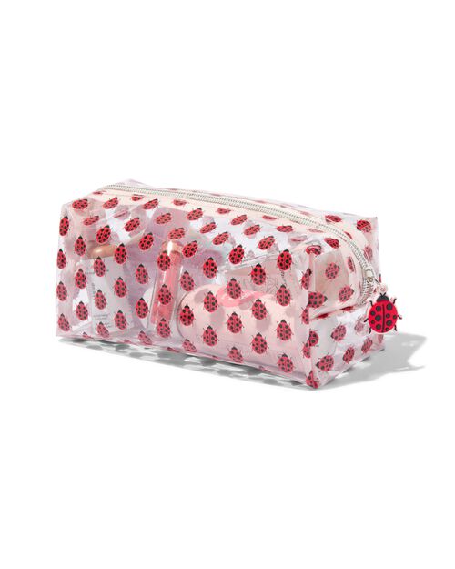 trousse XL transparente coccinelles