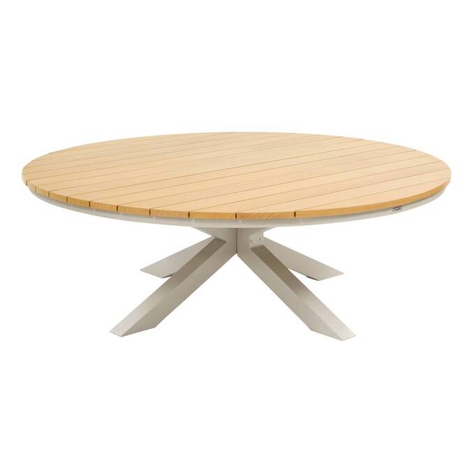 Table de jardin ronde ORACLION Effet bois noix / Argile