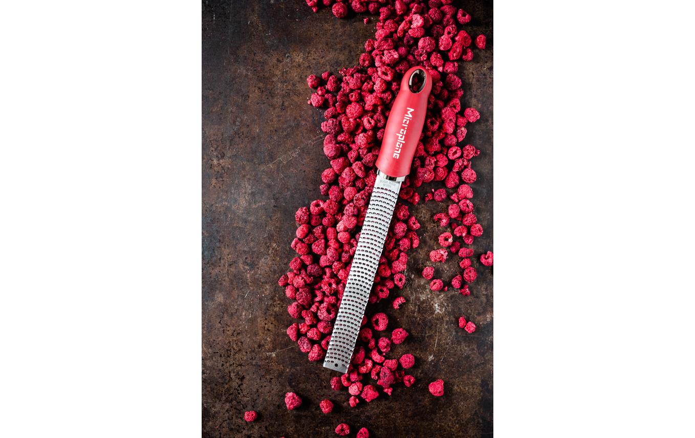 Gourmet Premium Zester/Reibe Rot/SilberHandreibe mit Edelstahlklingen