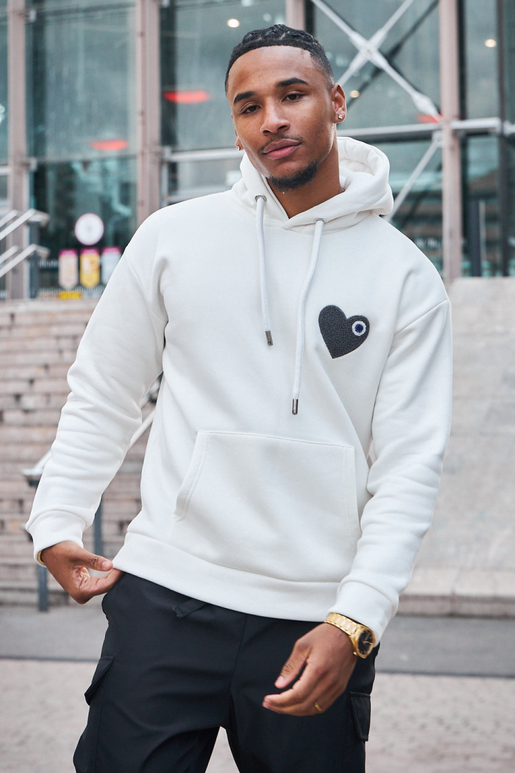 Sweat à capuche blanc 