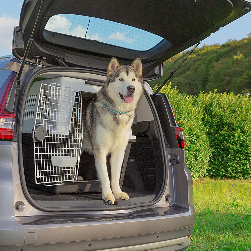 Ferplast transport pour chiens de grande taille atlas 70, box pour le transport de grands chiens avec mangeoire et accessoires