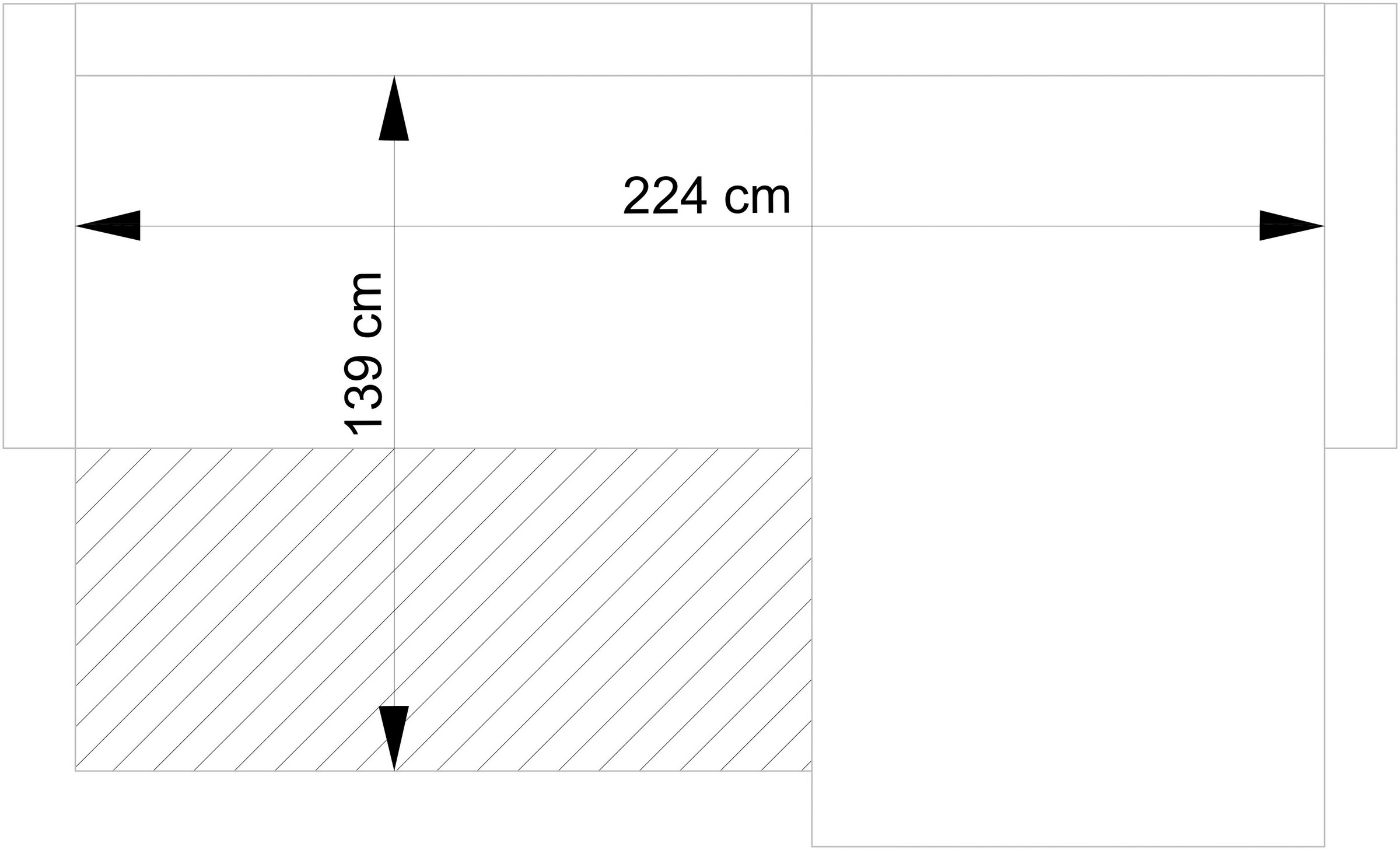 GOODproduct Ecksofa »LIVORNO,258 cm, L-Form,« Schlaffunktion u. Bettkasten (139/224cm), Samt, Struktur, Webstoff