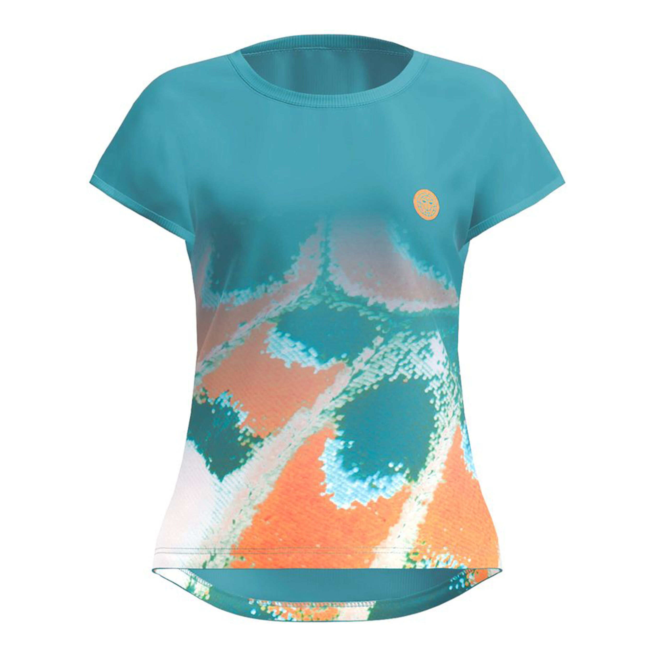 BIDI BADU Melbourne 2025 T-shirt Femmes - Bleu Petrol, Orange