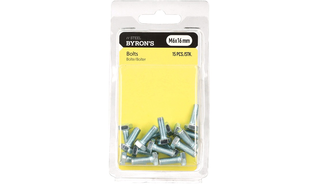 Bolte M6x16 mm - 15 stk.