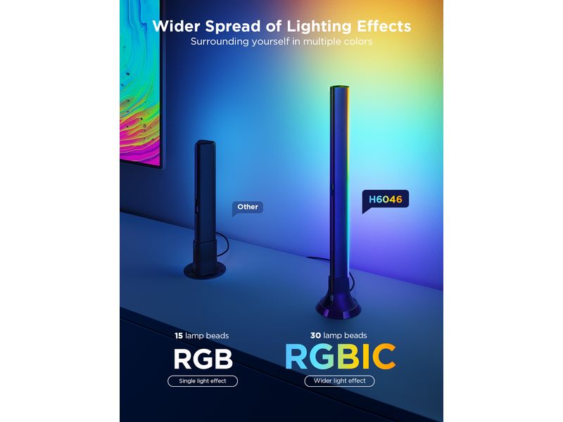 Govee Lichtbalken Backlight Kit 2, T3 Cam, RGBIC, WiFi   BT Smarte TV- Hintergrundbeleuchtung