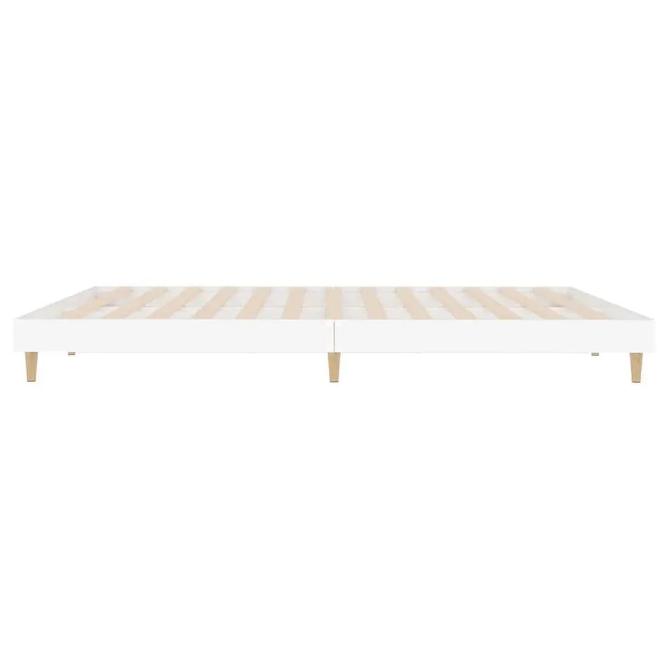 vidaXL - Hout bed frame met lattenbodem - Wit - 140x200 cm