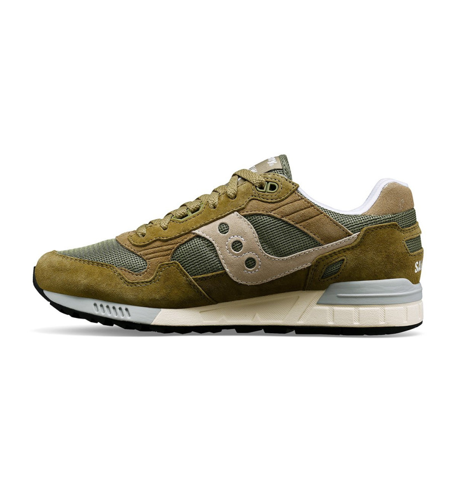 Tênis Saucony Shadow 5000 de couro, verde