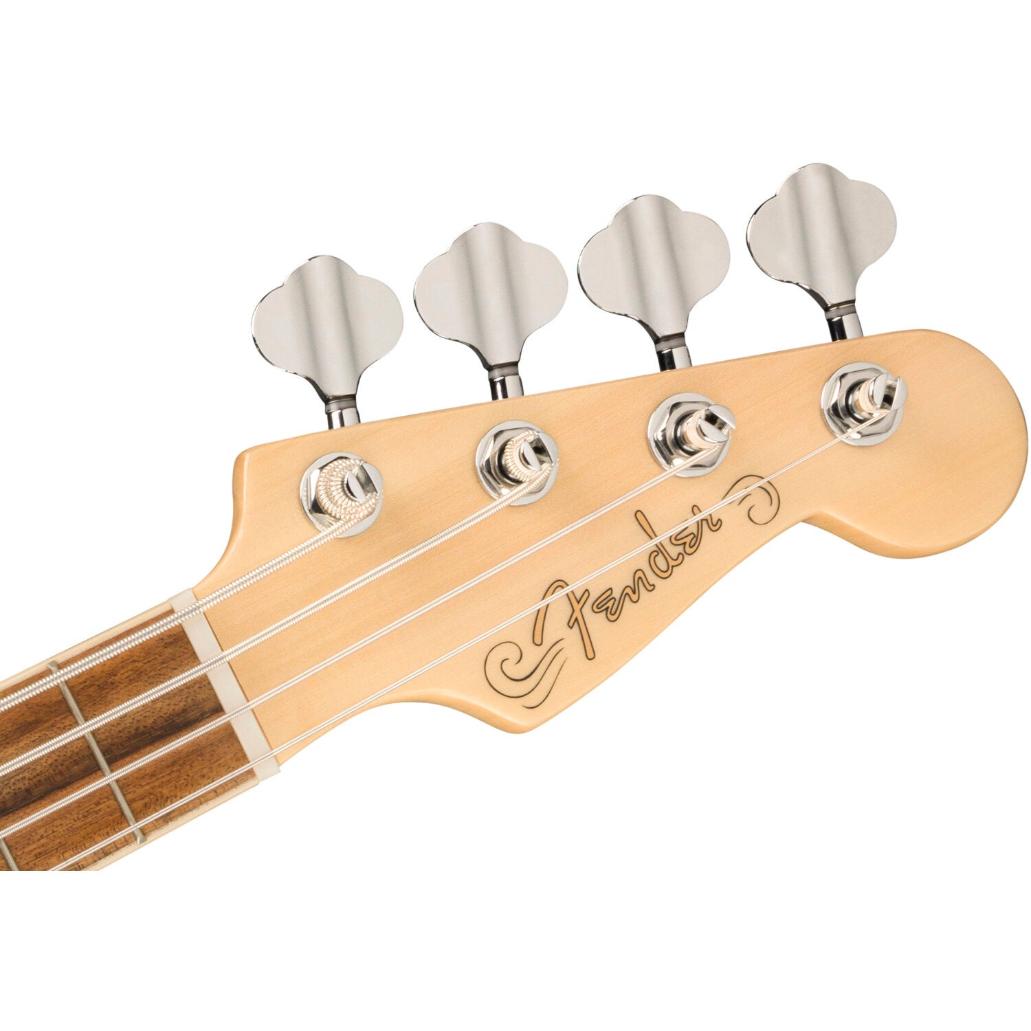 Fender Fullerton Precision Bass Uke WN Tortoiseshell Pickguard Olympic White elektrisch-akoestische bas ukelele