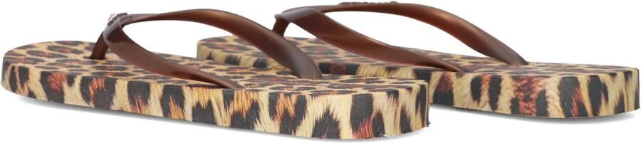 Ipanema teenslippers met panterprint bruin beige