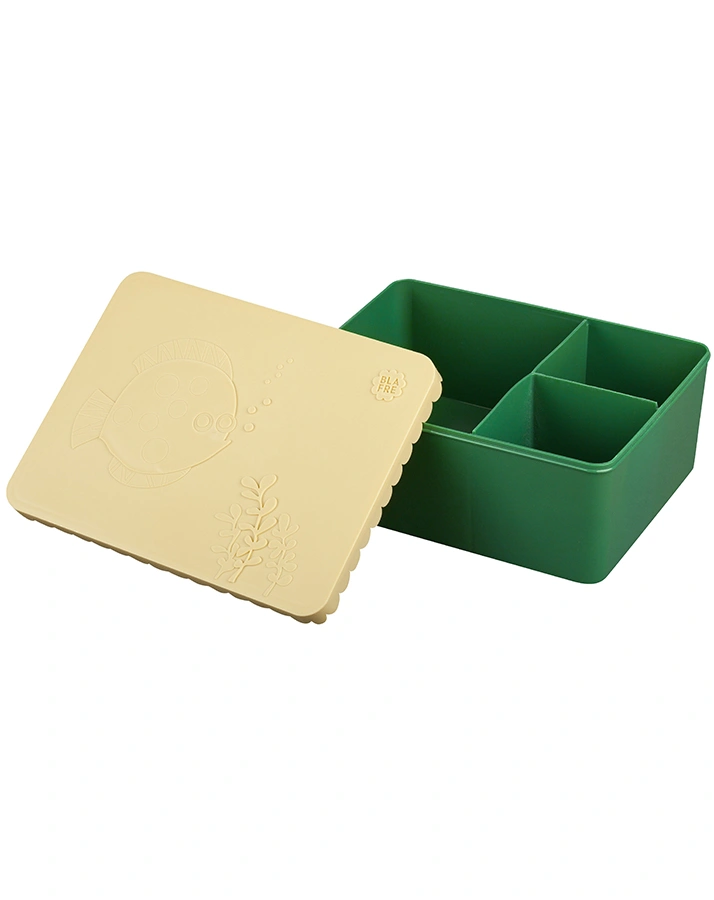 Brotdose SEA LIFE mit 3 Fächern in beige/dunkelgrün