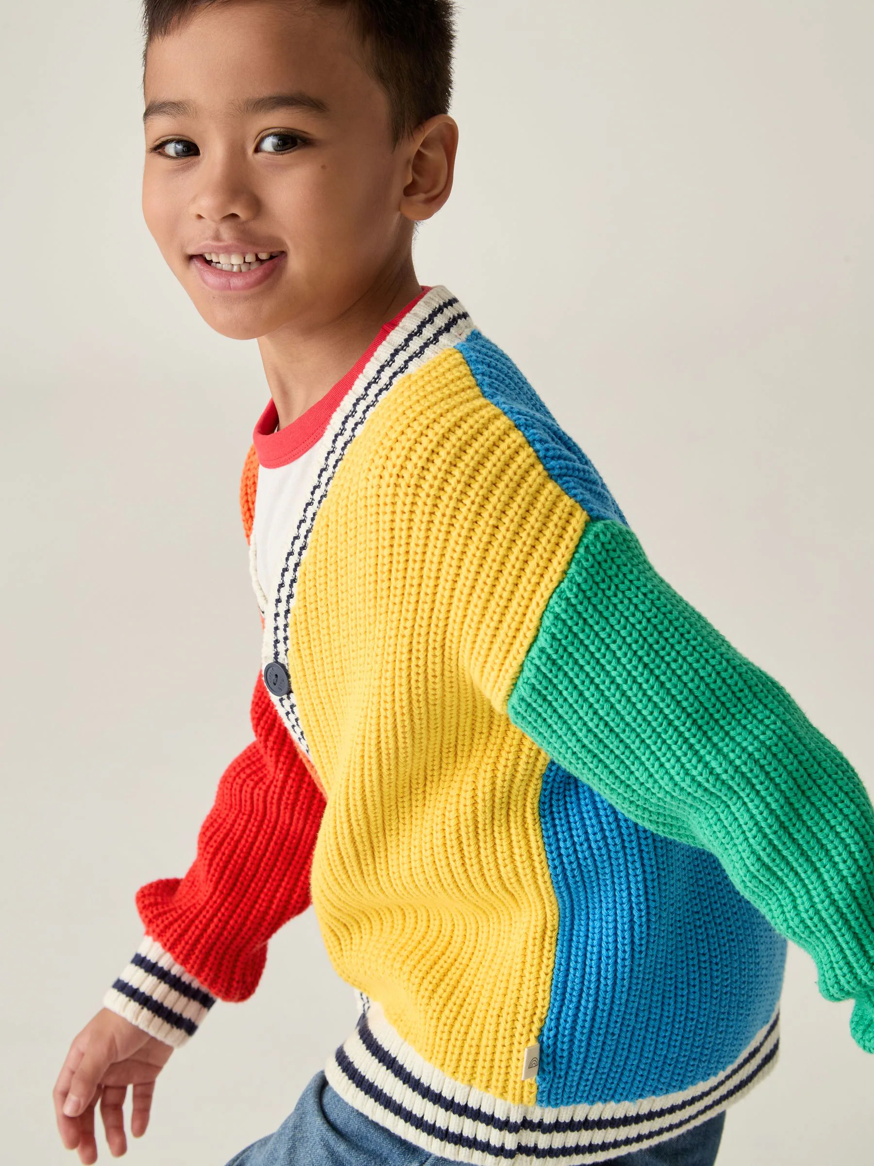 Little Bird by Jools Oliver Regenboog Kleurblok 100% Katoenen Vest