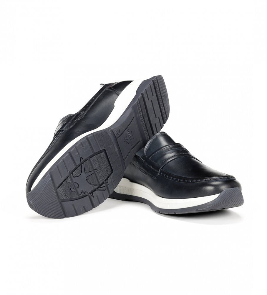 Mocassins de couro azul-marinho Fluchos Enzo