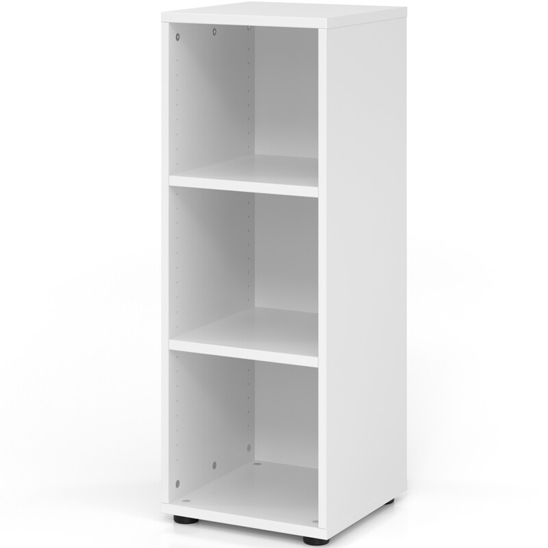 Regal Tarys, 3 Ordnerhöhen, 40 cm, Faltrückwand, weiss