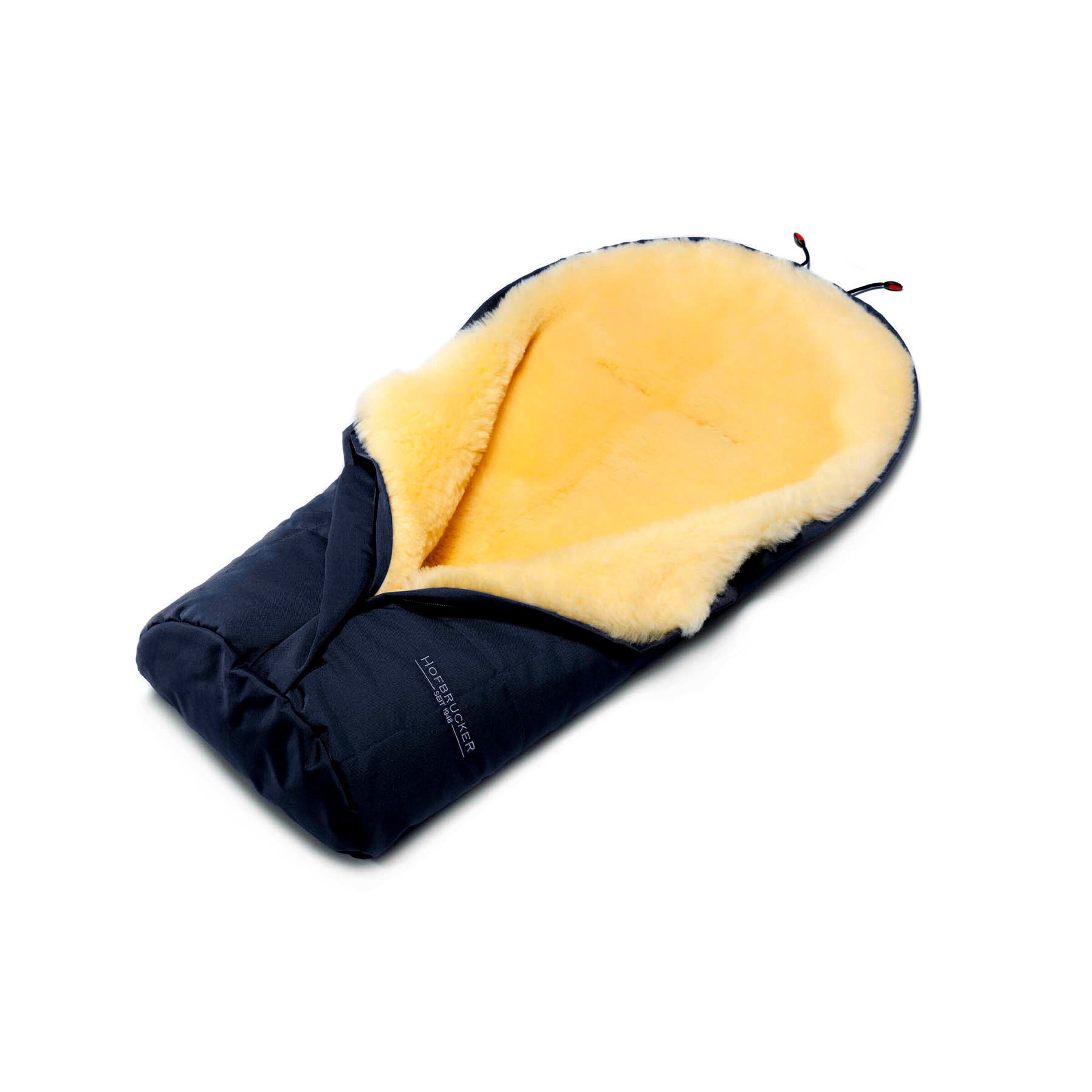 Hofbrucker Kinderwagen Lammfell-Fußsack für Babywanne Eskimo Navy Blue
