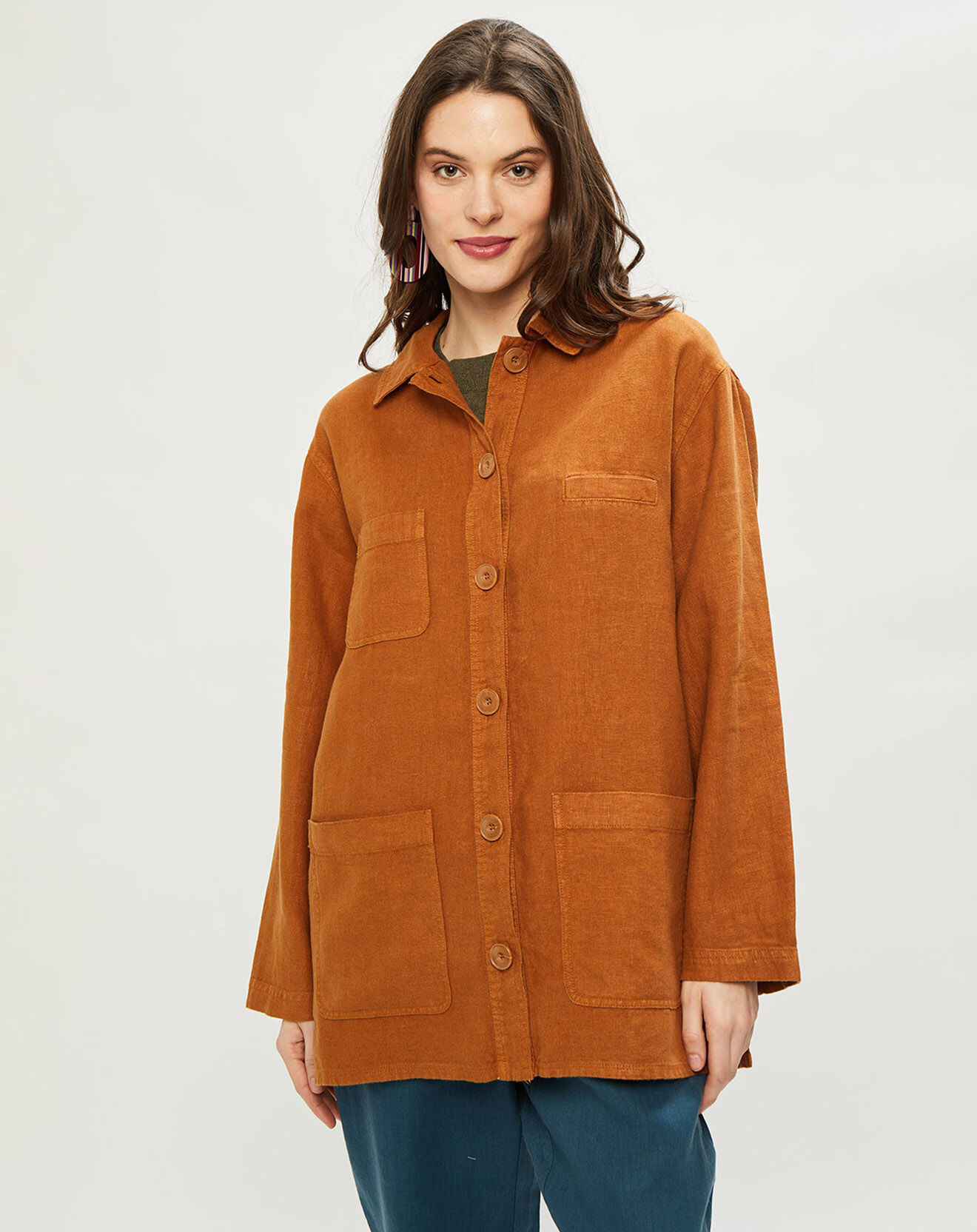 Harris Wilson Veste 100% Lin Cruz cacao