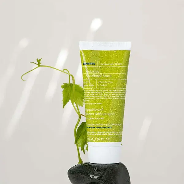 Máscara Facial de Uva Santorini Korres 70ml - Rejuvenescimento Vulcânico