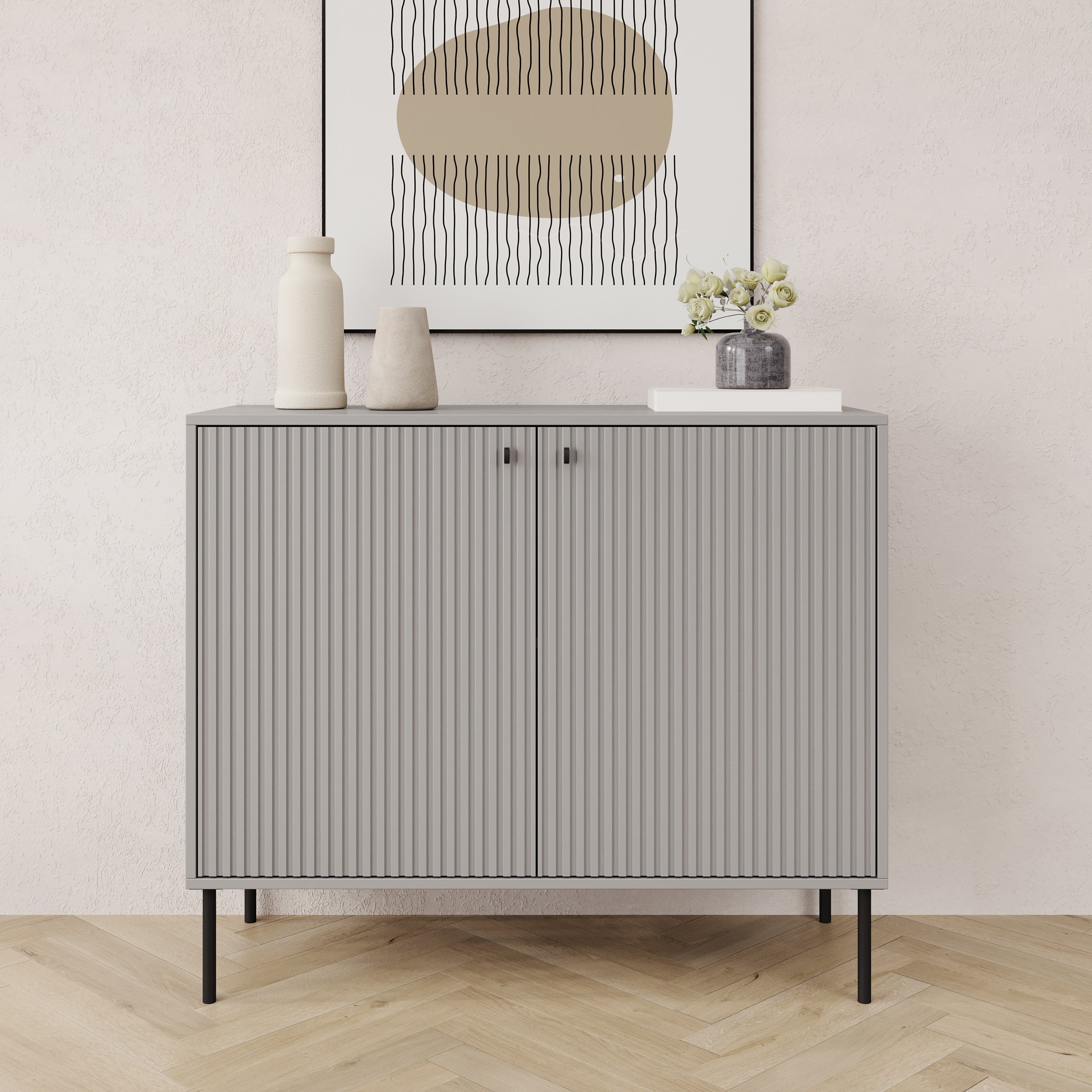 Meubella - Dressoir Ilux - Grijs - 105 cm