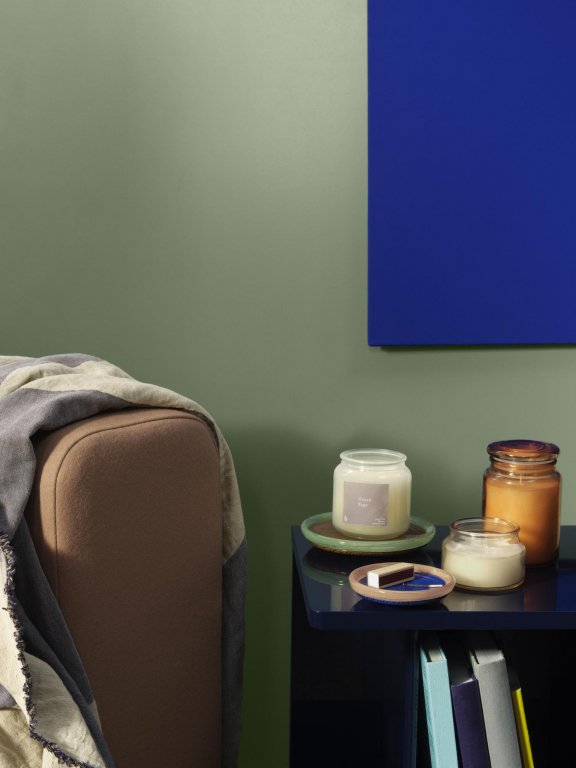 Broste Copenhagen Hula kandelaar Ø17 oranje blauw