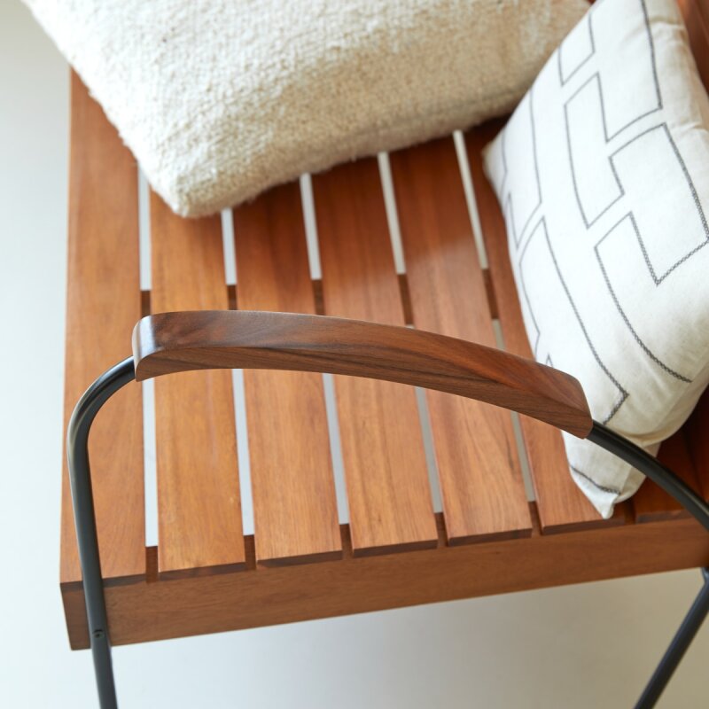 Banc Key Wood en acacia massif, 2 places