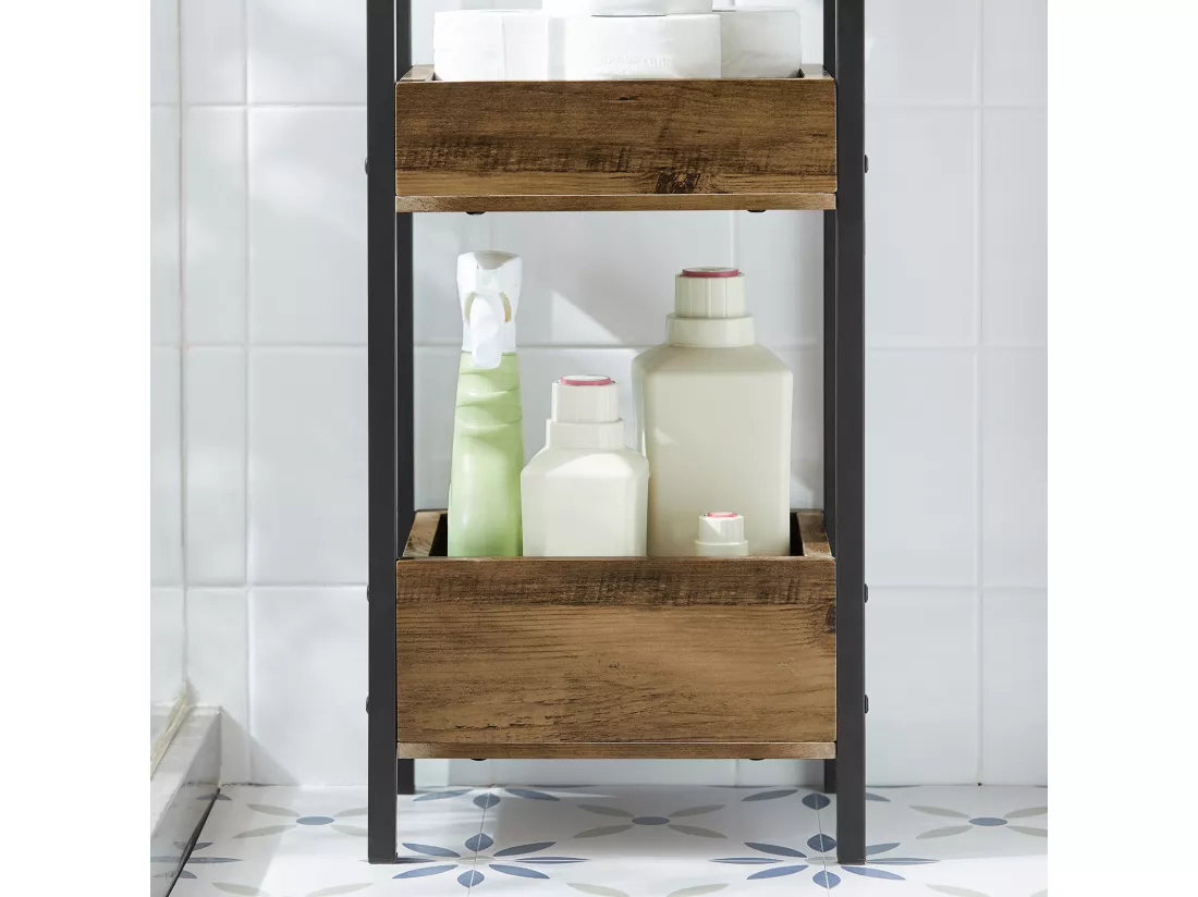 Tour de Rangement Etagère de Stockage Etagère de Cuisine Salle de Bain avec 3 étages, FRG226-F