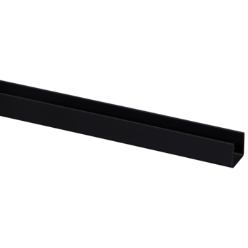 U-profiel kunststof zwart 18x18 mm 260 cm
