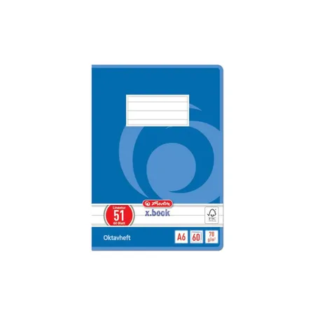 Herlitz Oktavhefte mit 60 Blatt, DIN A6, liniert, Lineatur 51, 10 Stück