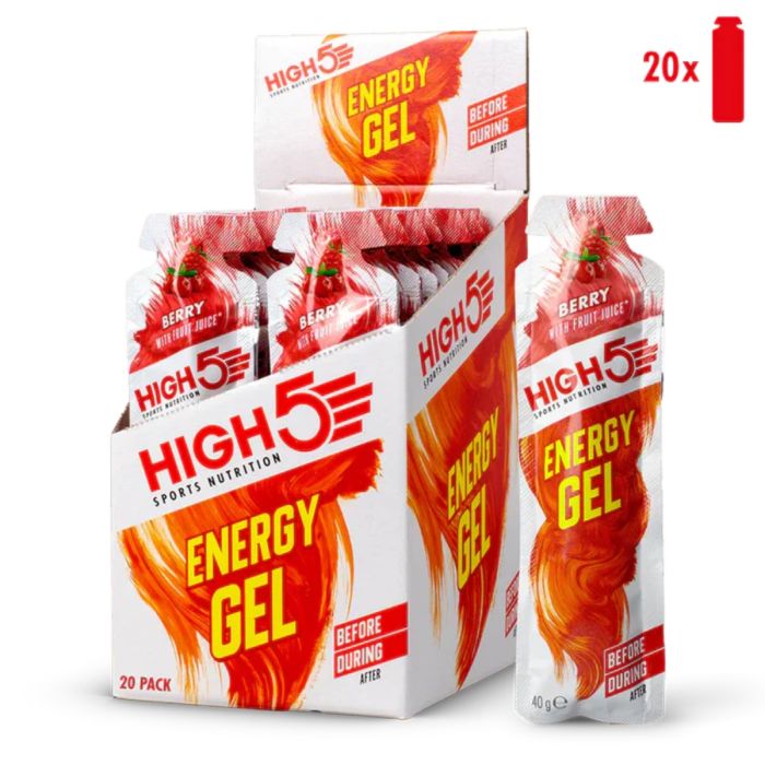 High5 Unisex Energi-gels Energy Gel Berry - Box 20x40g Hvid