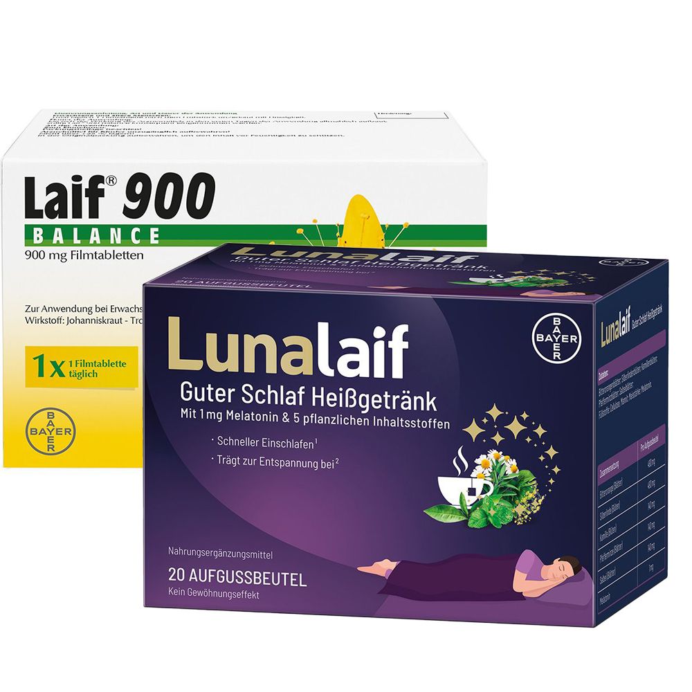 Laif® 900 Balance Filmtabletten + Lunalaif ® Guter Schlaf Heißgetränk
