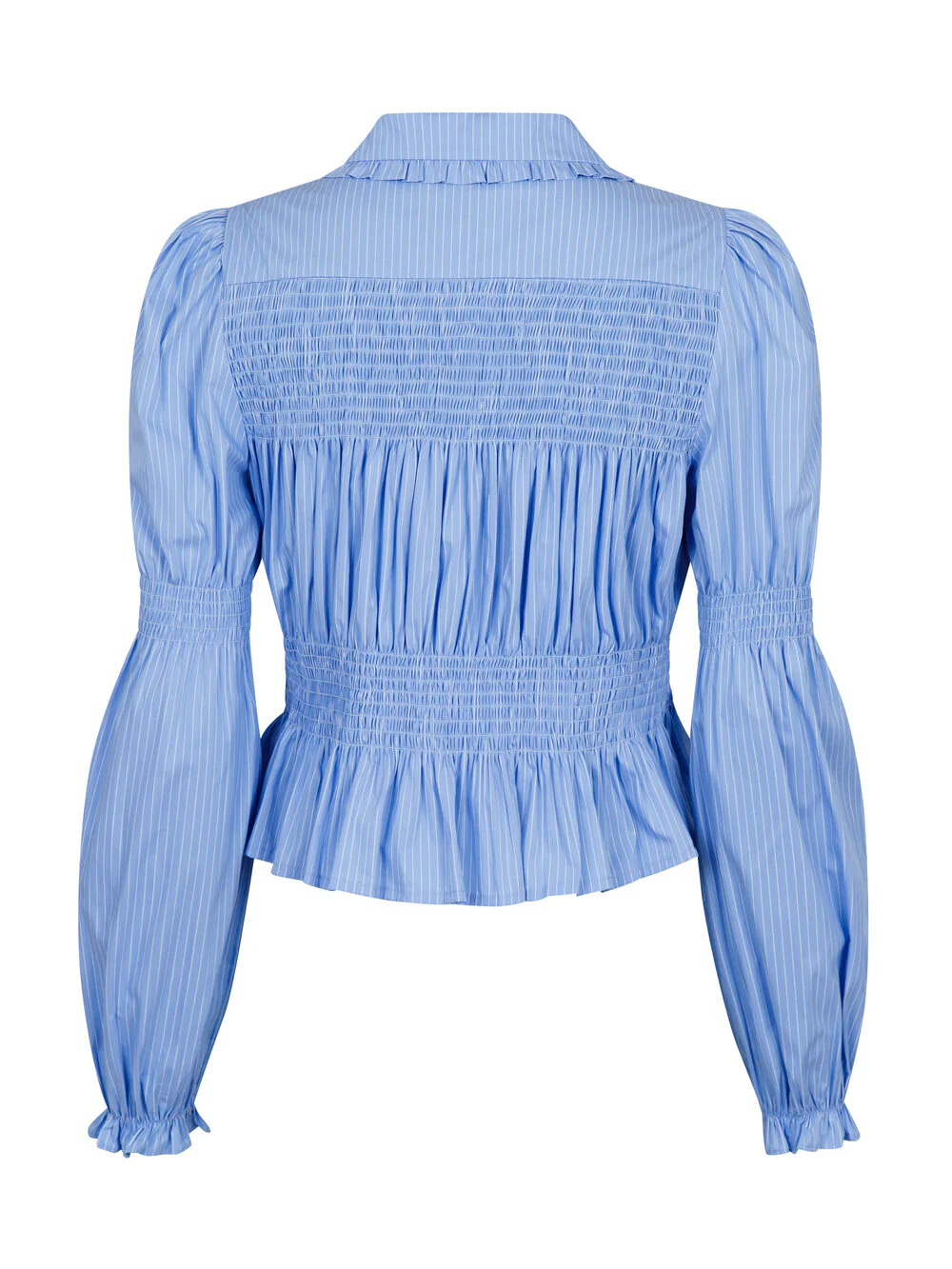 Neo Noir  Kella Stripe Smock bluse - lyseblå