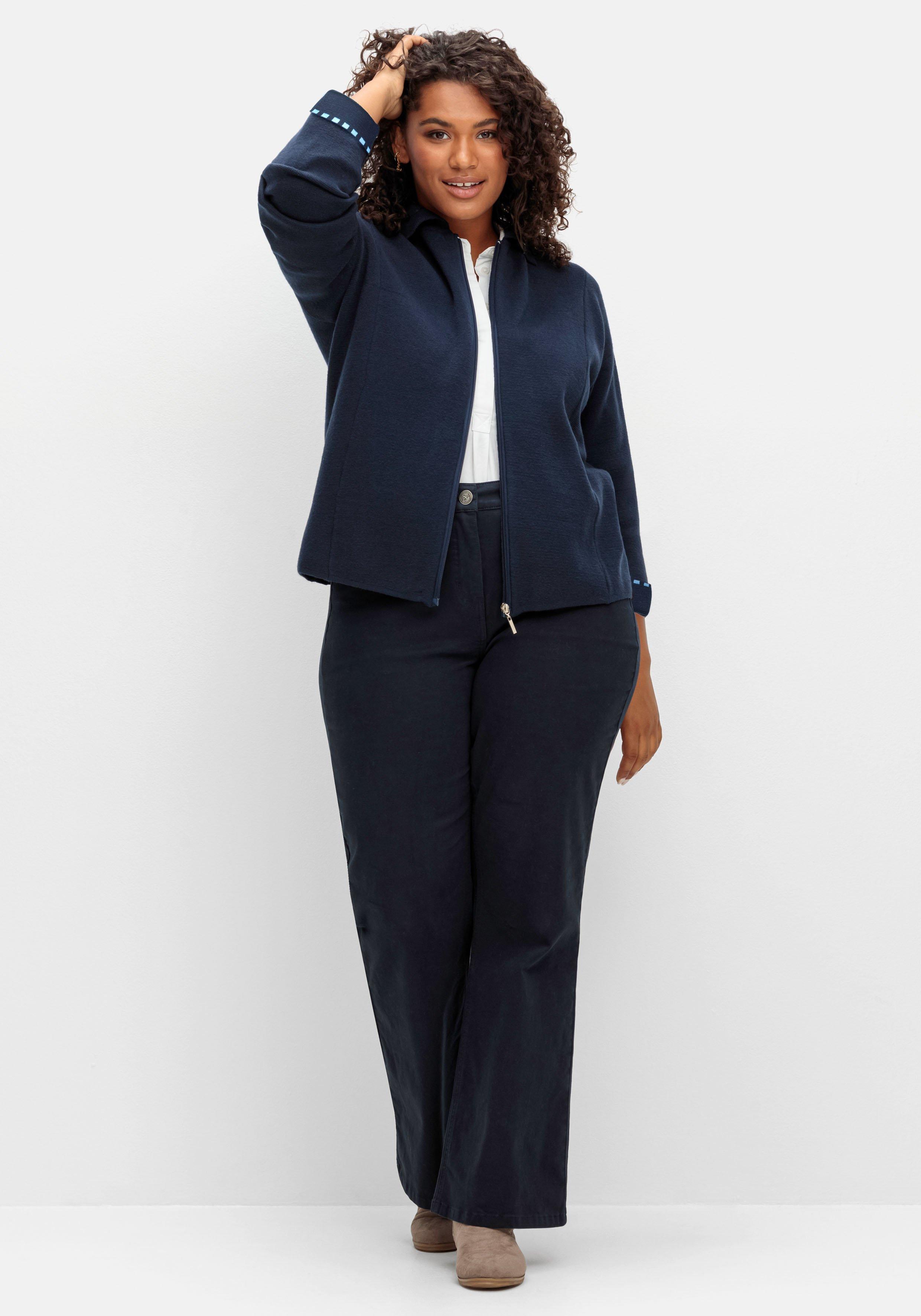 Strickjacke in Blousonform, aus Milanostrick
