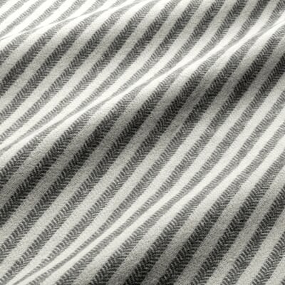 Bettbezug Flanell gestreift, Schwarz-Natur, 135 × 200 cm