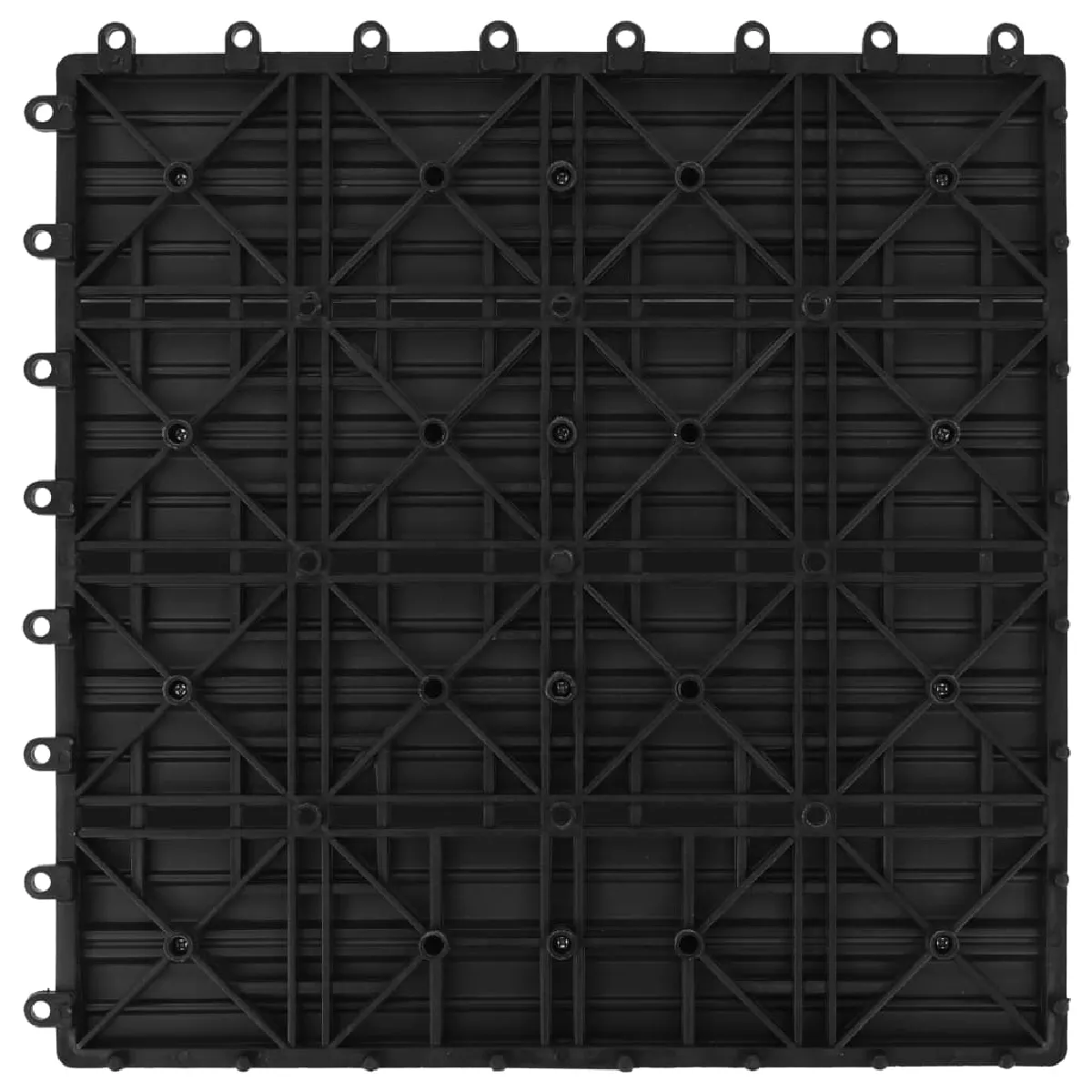 vidaXL Carreaux de terrasse WPC - Noir 2 mÂ²