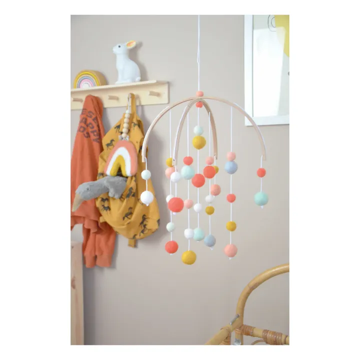 Calm Mobile en laine feutrée | Corail