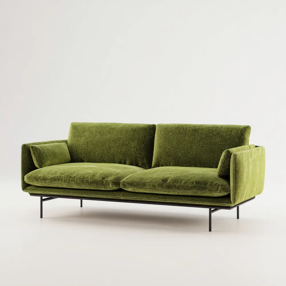 2-Sitzer-Sofa Samt 200x90x85 cm – Grün – Modernes Design